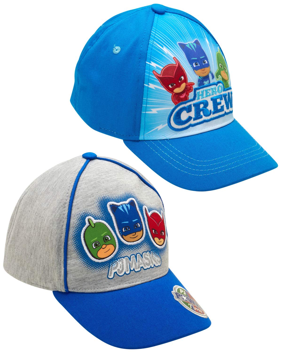 PJ Masks Boys' Baseball Cap 2 Pack - Catboy, Owlette & Gekko Adjustable Snapback Hats for Kids (2T-7 Years) | Perfect for Dress Up, Halloween Costumes & Everyday Play