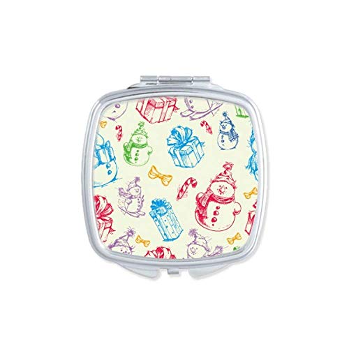 DIYthinker Snowman Themed Portable Compact Pocket Mirror - Double Sided Glass Makeup Mirror for Christmas Gifts, Festivals & Travel (Perfect for Holiday Decor, Stocking Stuffers & On-the-Go Touch Ups)