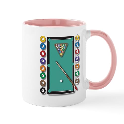 White/Pink Inside - Billiards Mugs