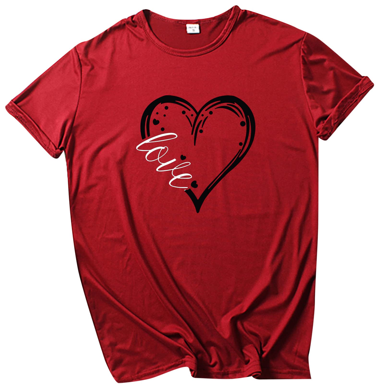 Valentine's Day T-Shirts for Women - Cute Plaid Love Heart Print Short Sleeve Graphic Tee with Gnomes Design | Perfect Gift for Her, Girlfriend or Wife | Great for Date Night, Anniversary & Romantic Occasions