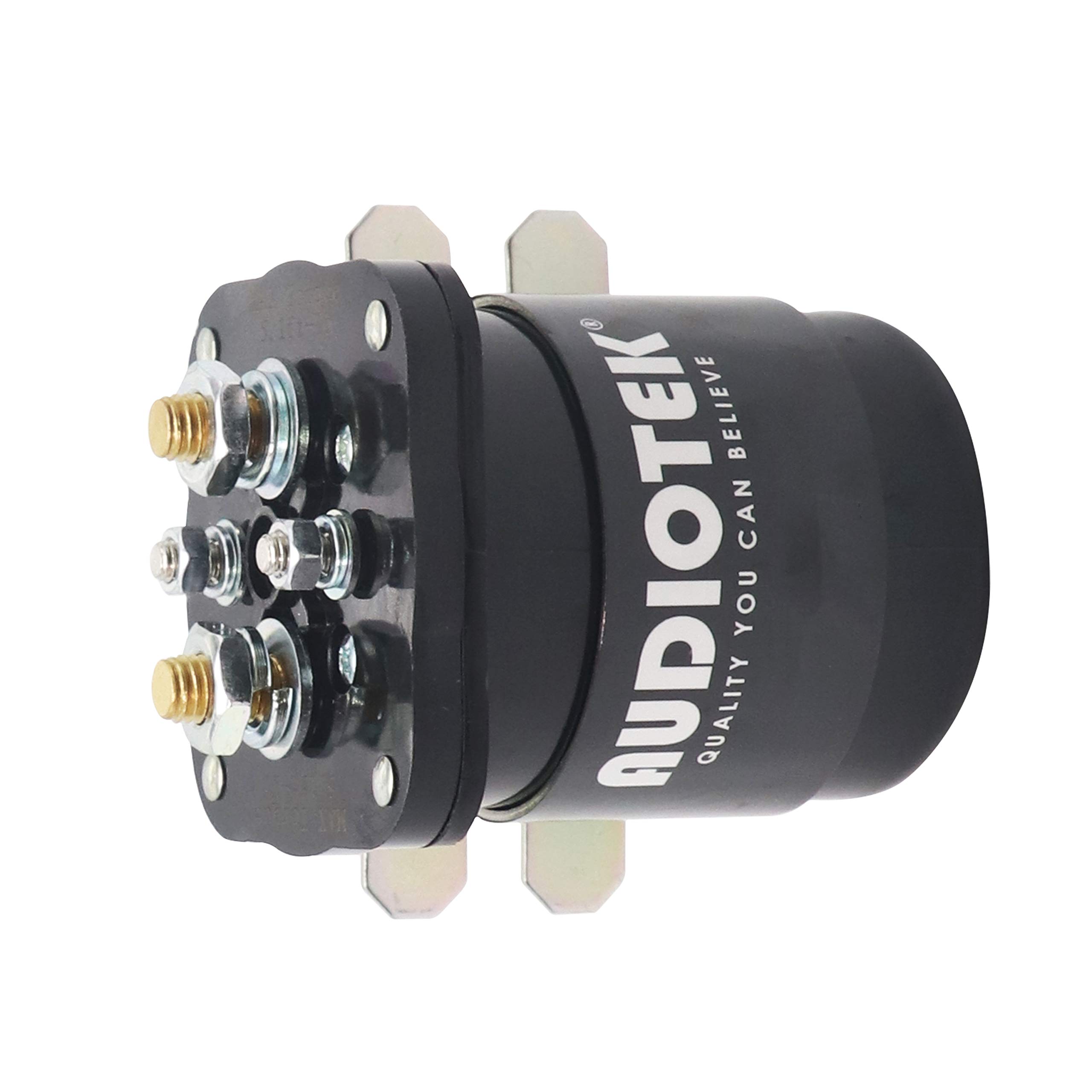 Audiotek 500-Amp 12V Continuous Duty Solenoid Relay - Heavy Duty Battery Isolator & SPST Starter Relay (4 Pin) - Perfect for Car, Boat, RV, Motorcycle & Off-Road Vehicles - 2 Pack - Reliable Power Management for Automotive & Marine Applications