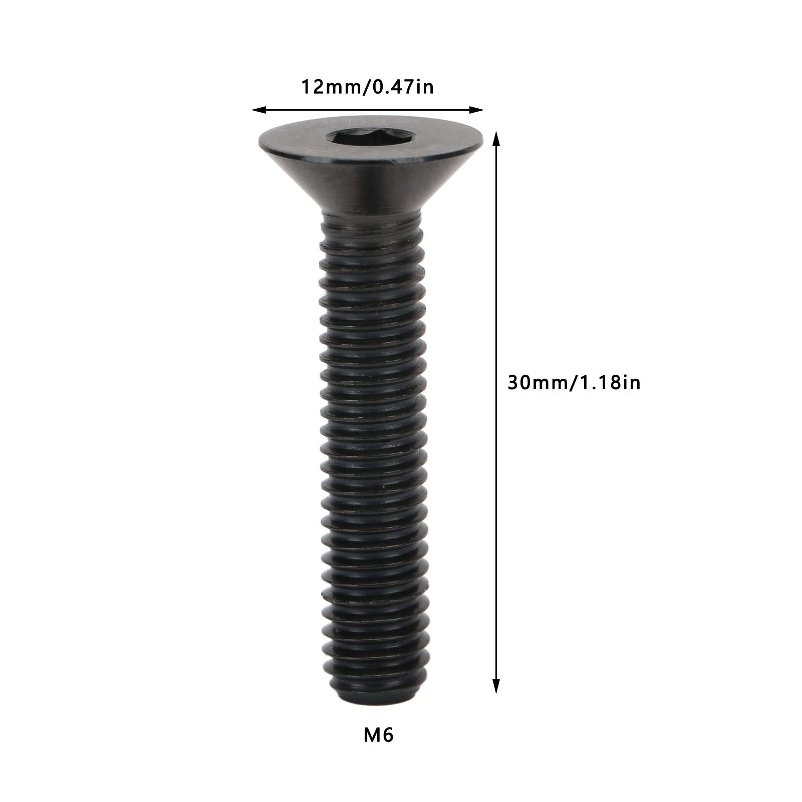 M6x30mm Waterproof Alloy Bicycle Headset Stem Top Fixing Bolt - Black Bike Repair Part for Mountain & Road Bikes - Perfect for Headset Maintenance and Cycling Gear Upgrades