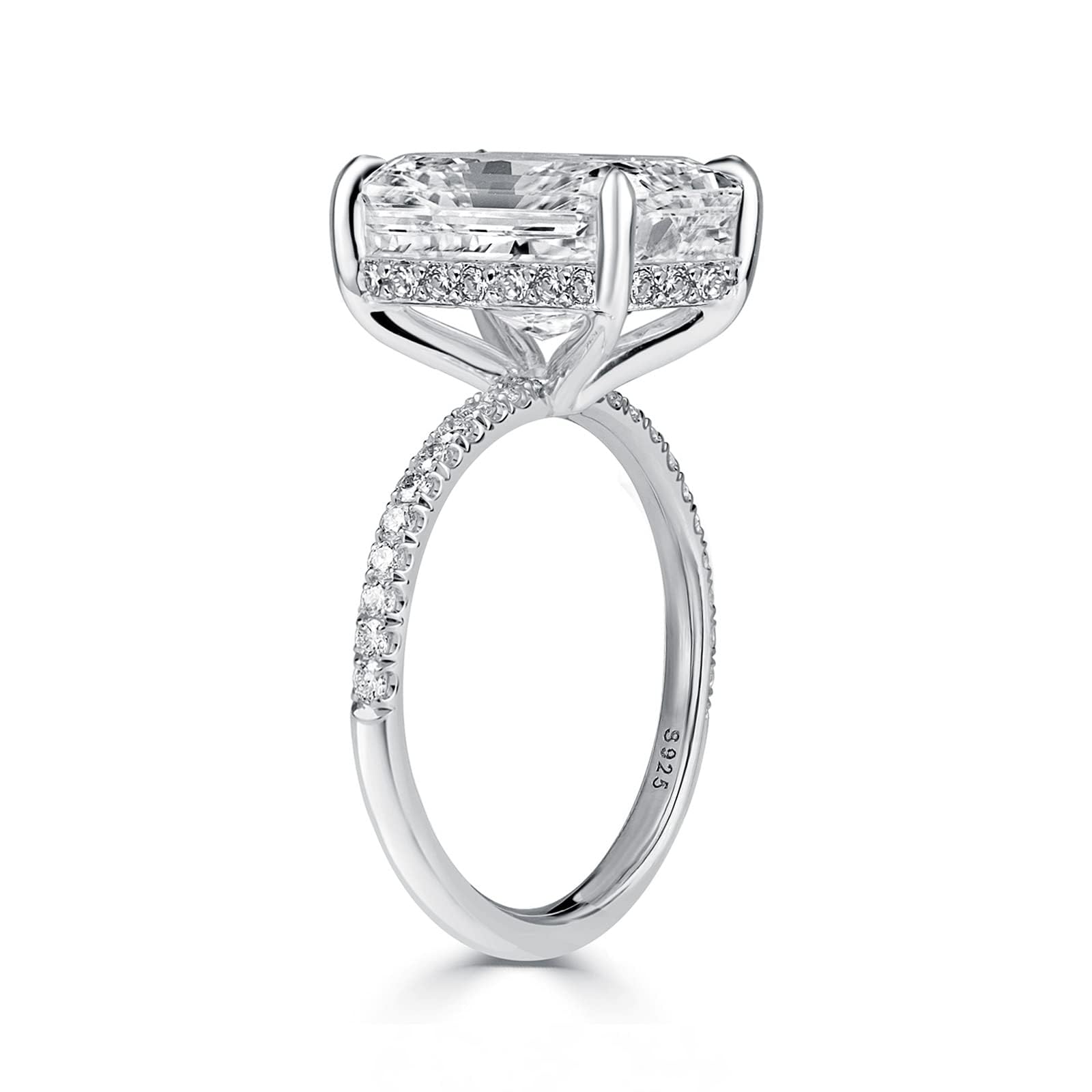 3.5/7.0 Carat Radiant Cut Simulated Diamond Engagement Ring for Women - 925 Sterling Silver Wedding Promise Ring - Perfect for Proposals, Anniversaries & Special Occasions