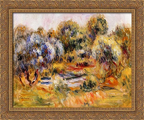 Pierre Auguste Renoir 24x20 Gold Ornate Wood Framed Canvas Art - Cagnes Landscape Painting - Elegant Wall Decor for Living Room, Bedroom & Office