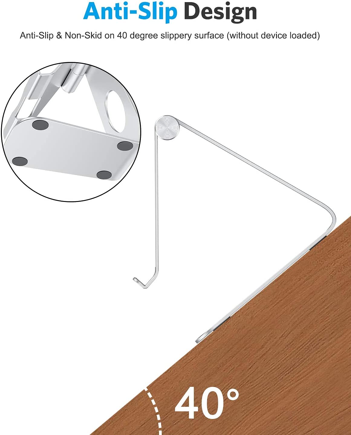 OMOTON Adjustable Aluminum Tablet Stand Holder - Universal Tablet Dock for iPad Air/Mini/Pro 11/12.9/13, Samsung Galaxy Tab & More (Up to 13 inch) - Silver | Perfect for Home Office, Bedside Viewing & Kitchen Recipe Reading