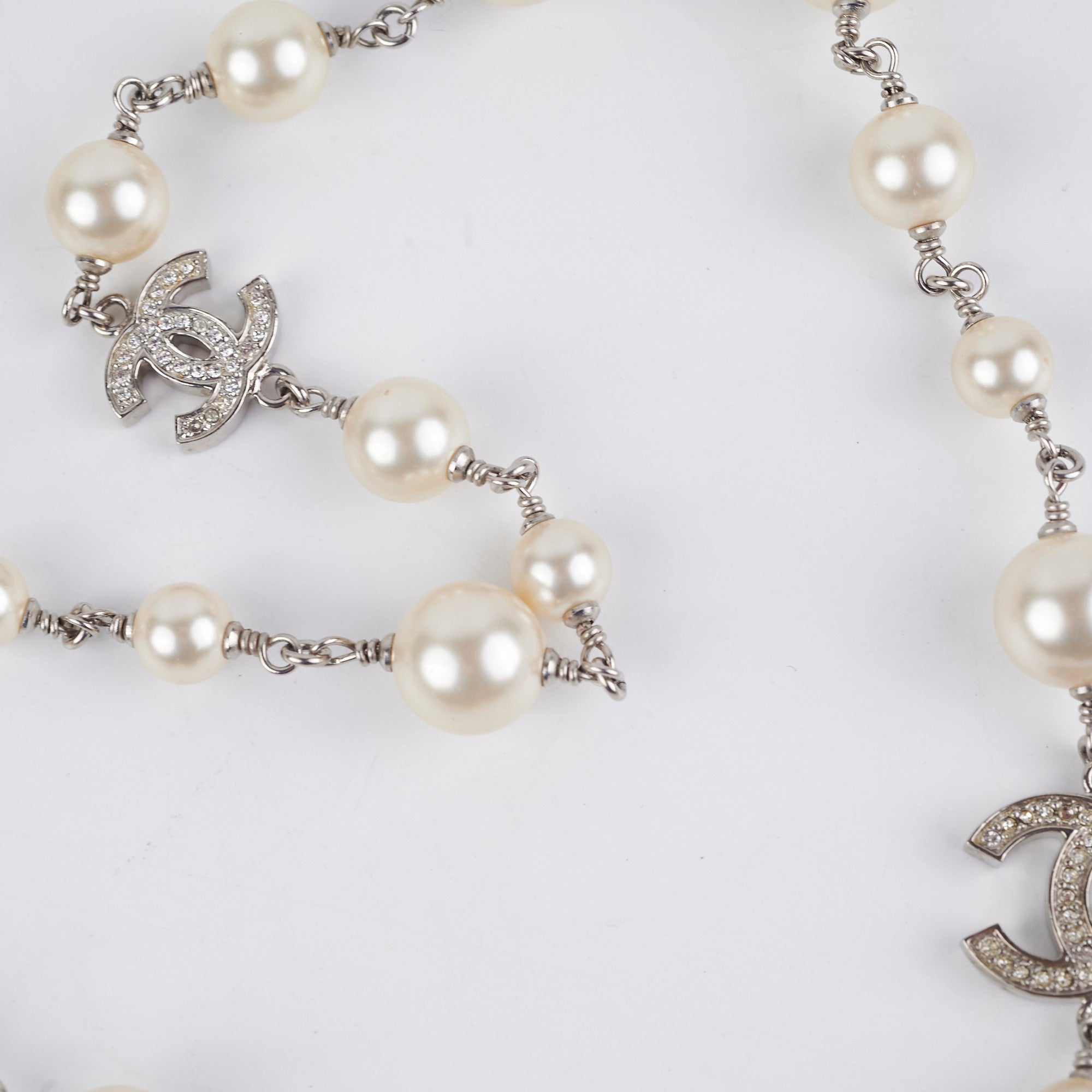 Chanel CC Pearls Long Necklace - Elegant Pearl & Logo Pendant for Women | Perfect for Parties, Weddings & Special Occasions