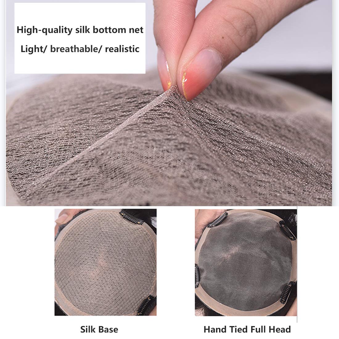Natural Black Human Hair Toupee for Men with Hair Loss - Slik Base 6.3x7inch Clip-in Hair Topper & Hairpiece Extension | Perfect for Daily Wear, Special Occasions & Hair Volume Enhancement