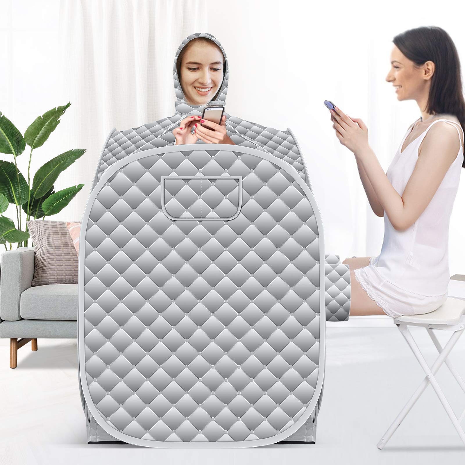 Portable Home Sauna - Foldable Steam Room Box for 1-2 People, Personal Spa Cabin with Steamer, Mobile Mini Full Body Sauna for Weight Loss & Relaxation - Perfect for Home Use, Gym, and Wellness Therapy