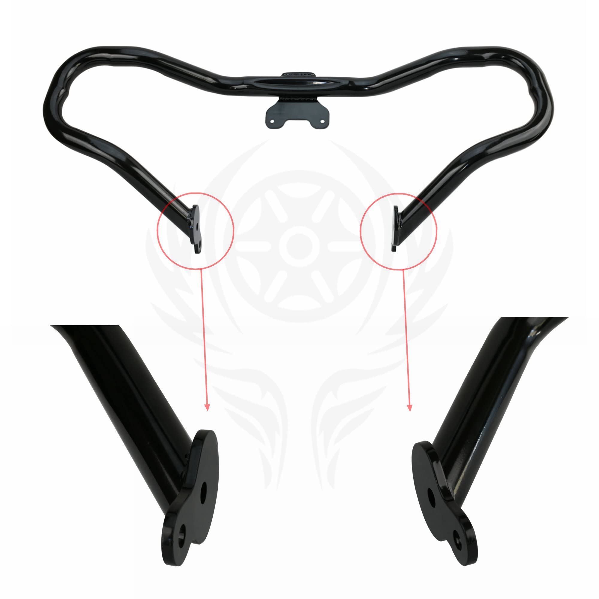 Harley Touring Chopped Engine Guard for Street Glide, Electra Glide, Revival & Road King (2014-2024) - Gloss Black Finish | Motorcycle Protection & Style Upgrade for Long Rides & Custom Looks