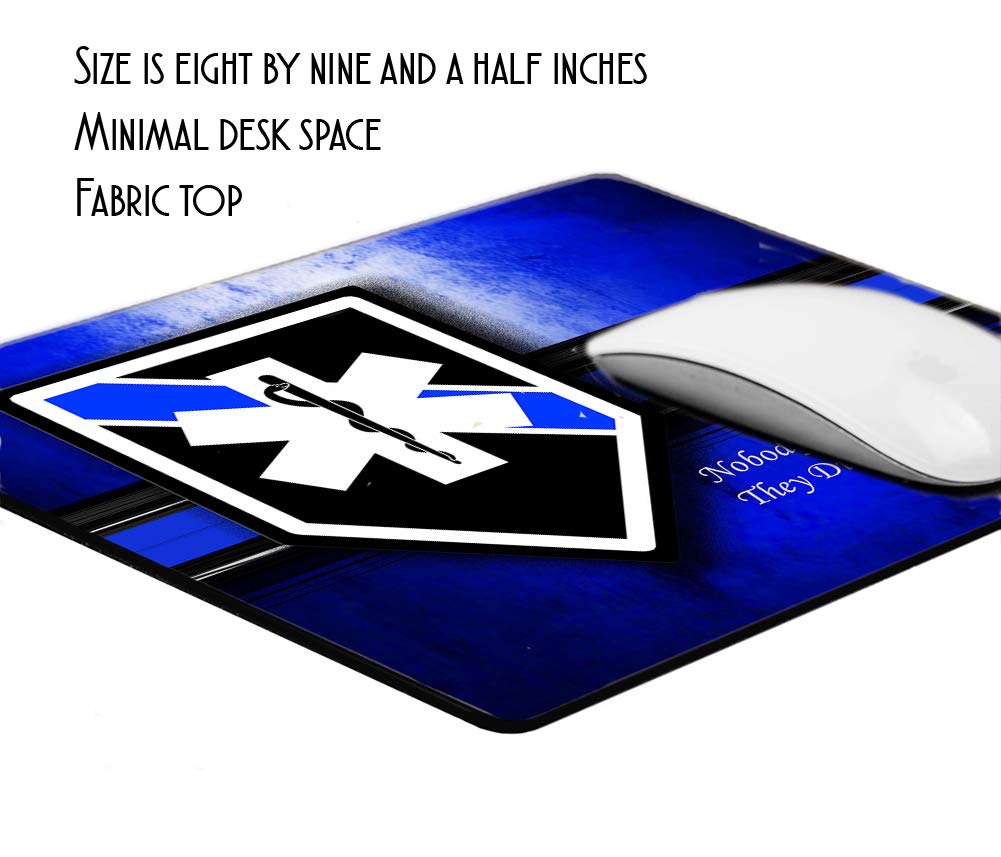 Thin Blue Line EMS Star of Life Quote Design Non-Slip Rubber Mouse Pad - Perfect for Gaming, Office & Home Use with Computers, Laptops & Notebooks