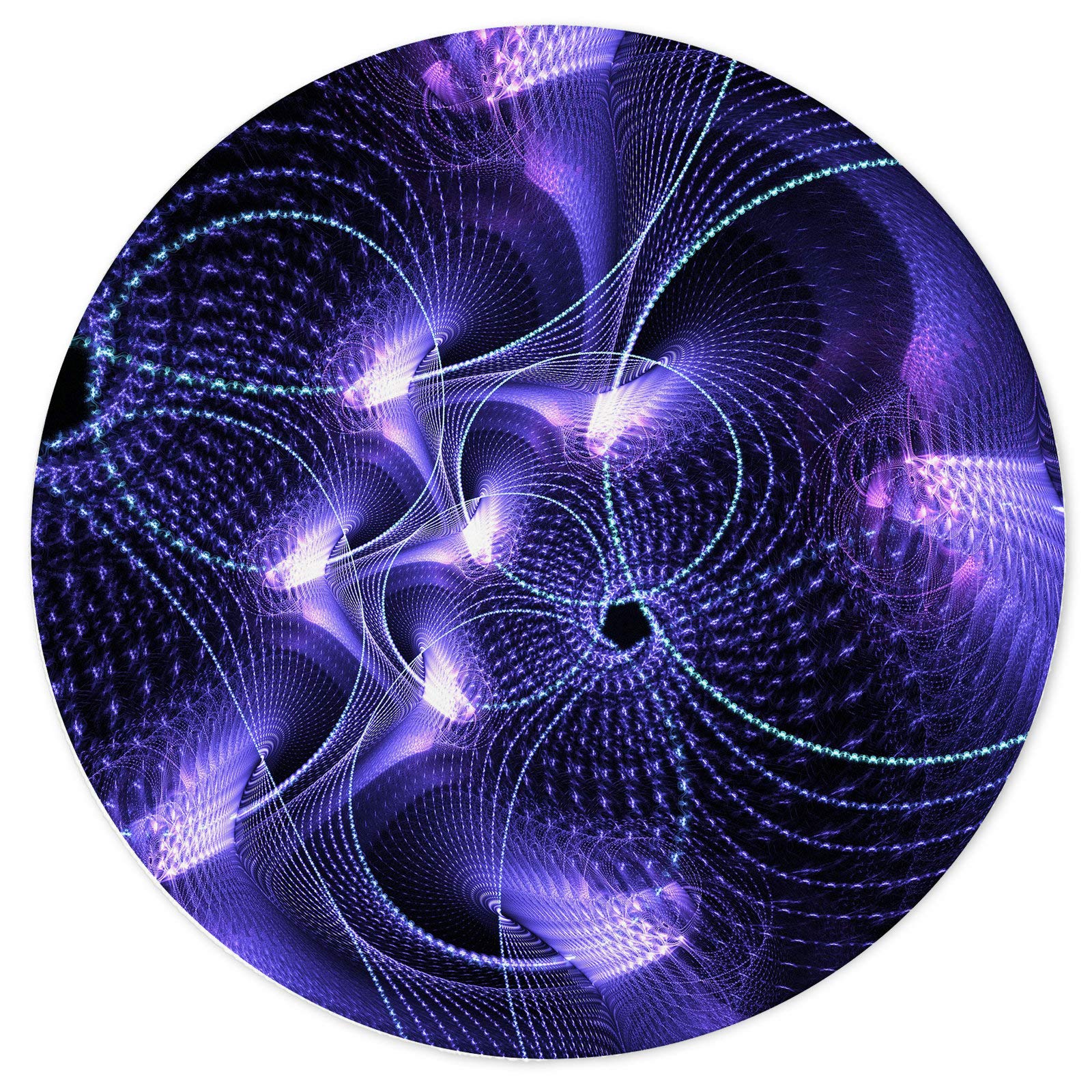Non-Slip Rubber Base Mouse Pad with Stitched Edge - Anti-Skid Round Gaming & Office Mousepad (Mysterious Purple) for PC, Laptop & Computer Workstations
