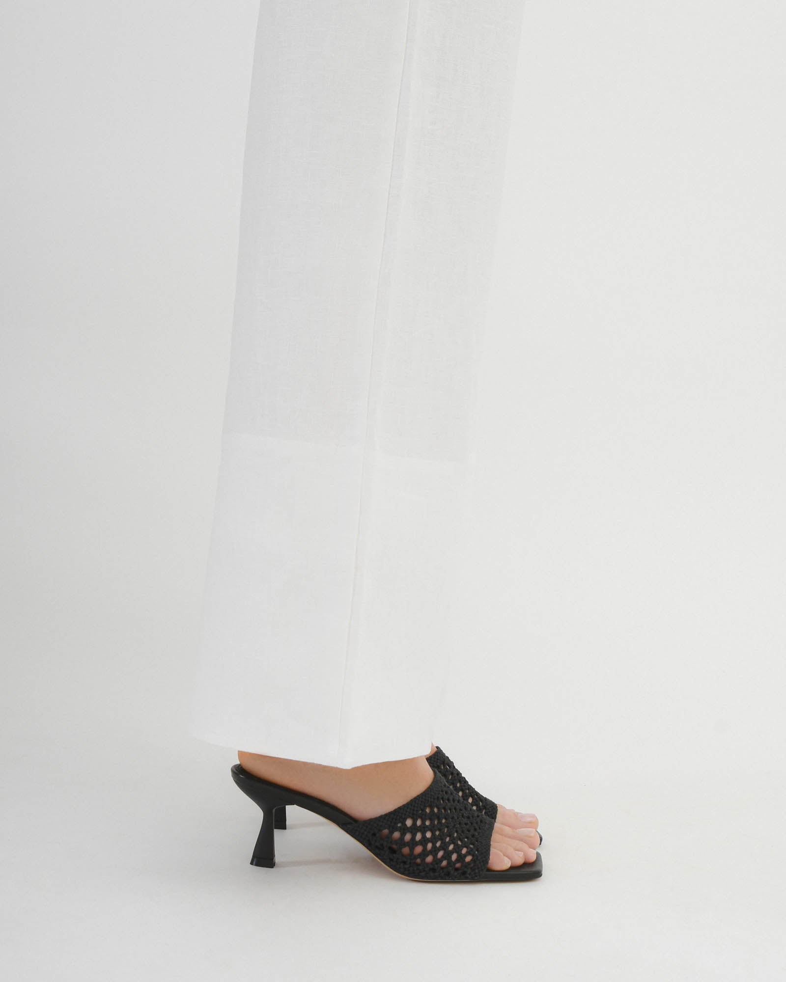 JORDYN Women's Mid Heel Sandals - Comfortable Black Textile Dress Sandals for Summer, Wedding & Party Occasions