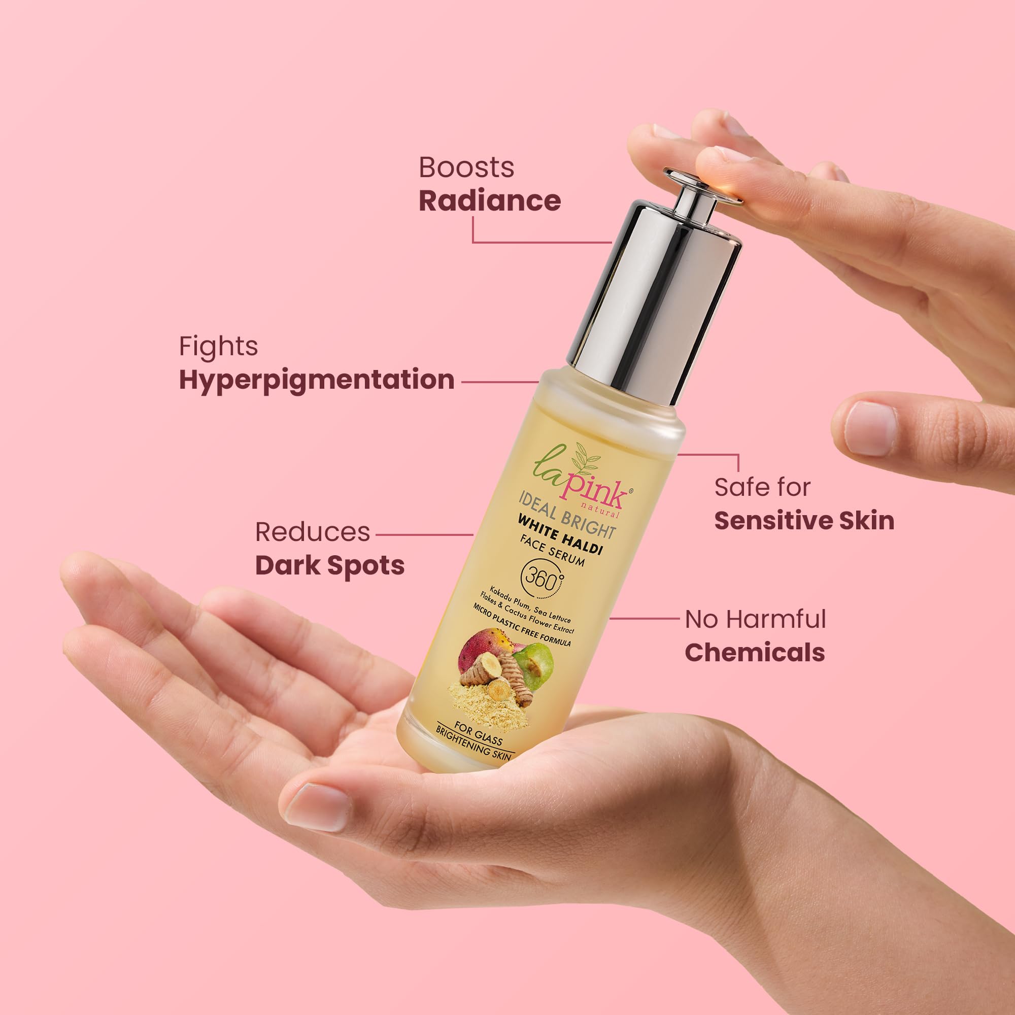 La Pink Ideal Bright Face Brightening Gift Box Set - Face Wash, Serum & SPF 15 Day Cream | Dark Spot Treatment for Even Skin Tone & Radiant Glow | 100% Microplastic Free Skincare Trio | Perfect for Daily Routine, Travel & Gift Giving