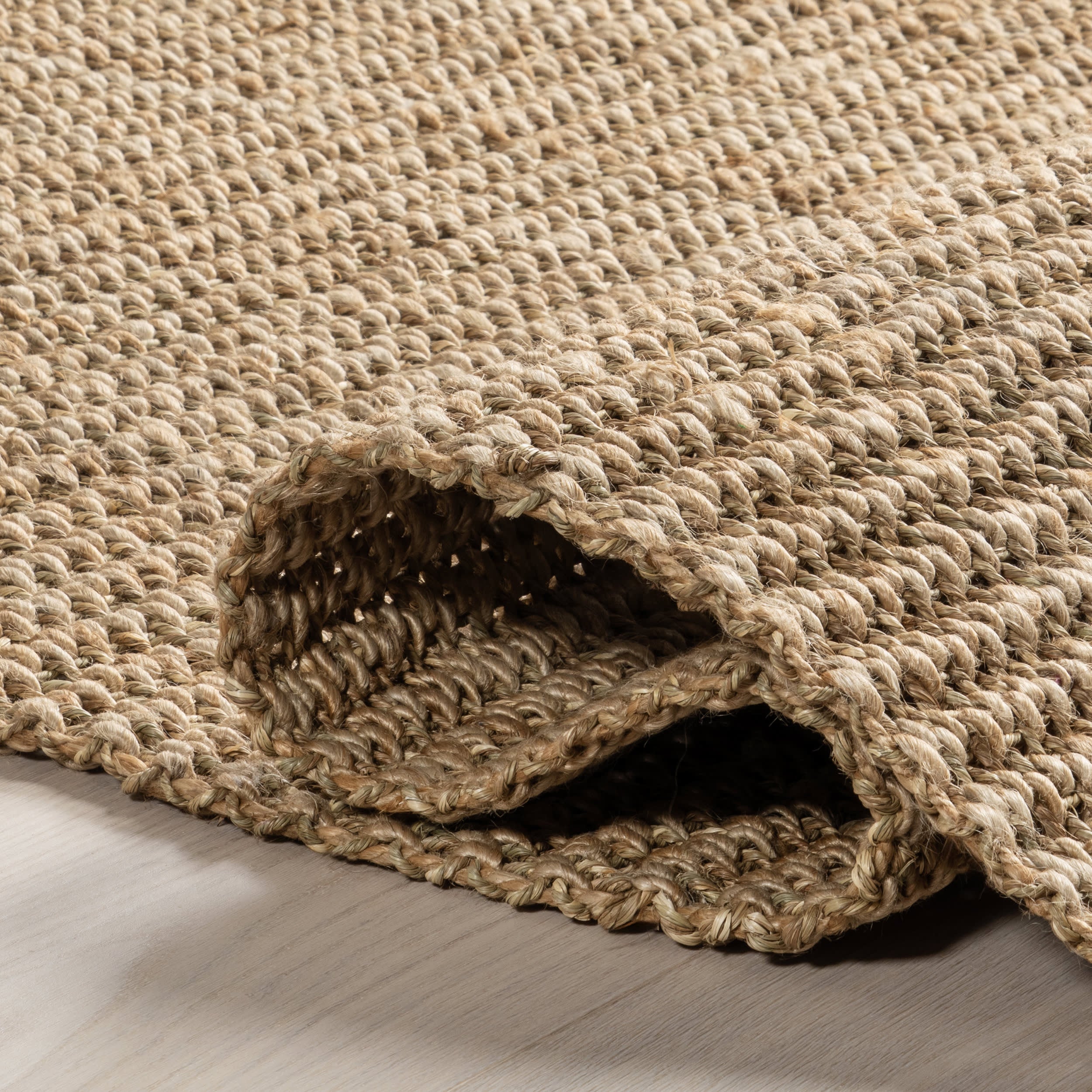 Eliana Rustic Jute Blend Rug - Natural Fiber Handwoven Area Rug for Living Room, Bedroom & Boho Home Decor