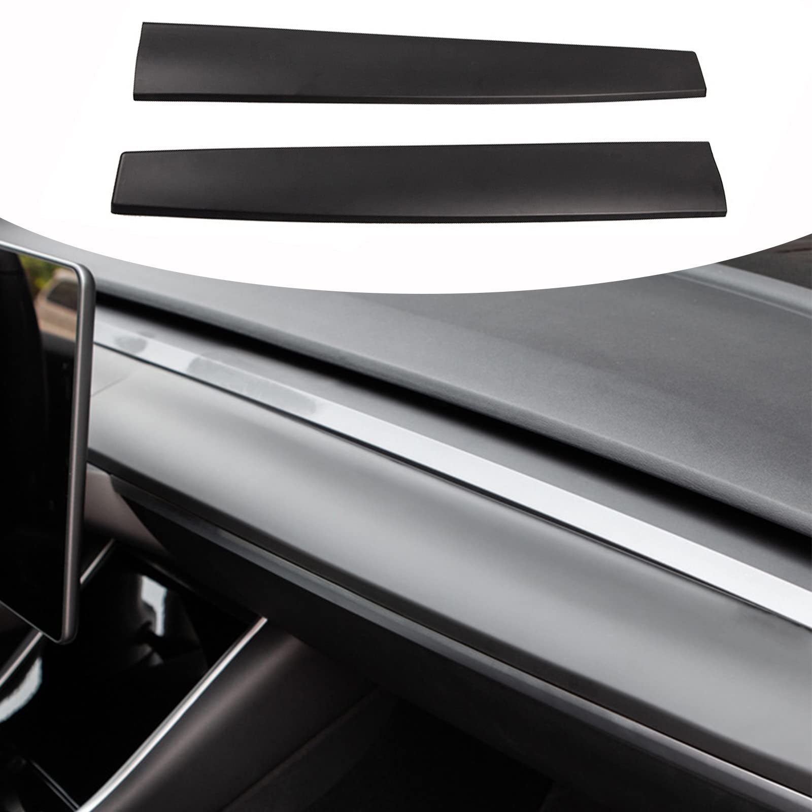 Premium Carbon Fiber Dashboard Cover Wrap for Tesla Model 3 & Model Y - Matte Black Interior Decoration Accessory | Enhance Your Car's Style & Protect Dashboard from Sun Damage