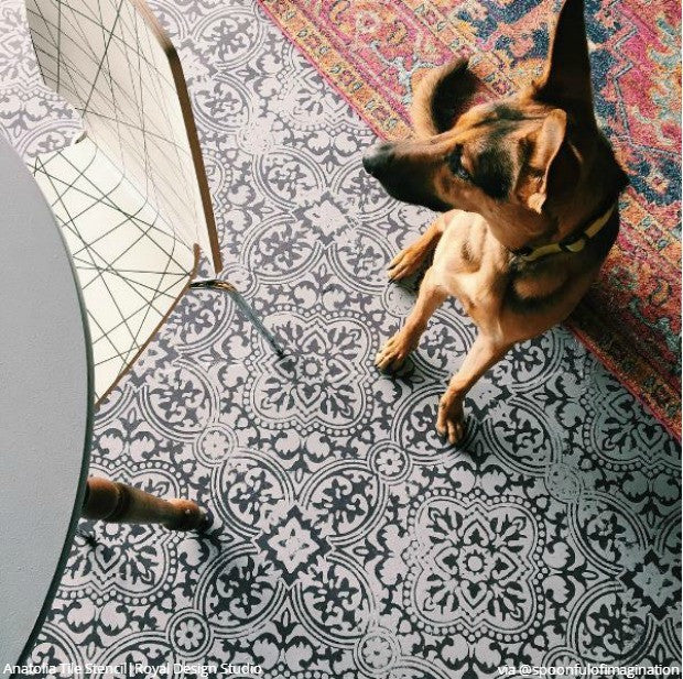 Anatolia Tile Stencil Kit - Reusable DIY Ceramic & Mosaic Tile Painting Template for Home Decor, Bathroom & Kitchen Backsplash - Perfect for DIY Crafts, Wall Art & Floor Designs
