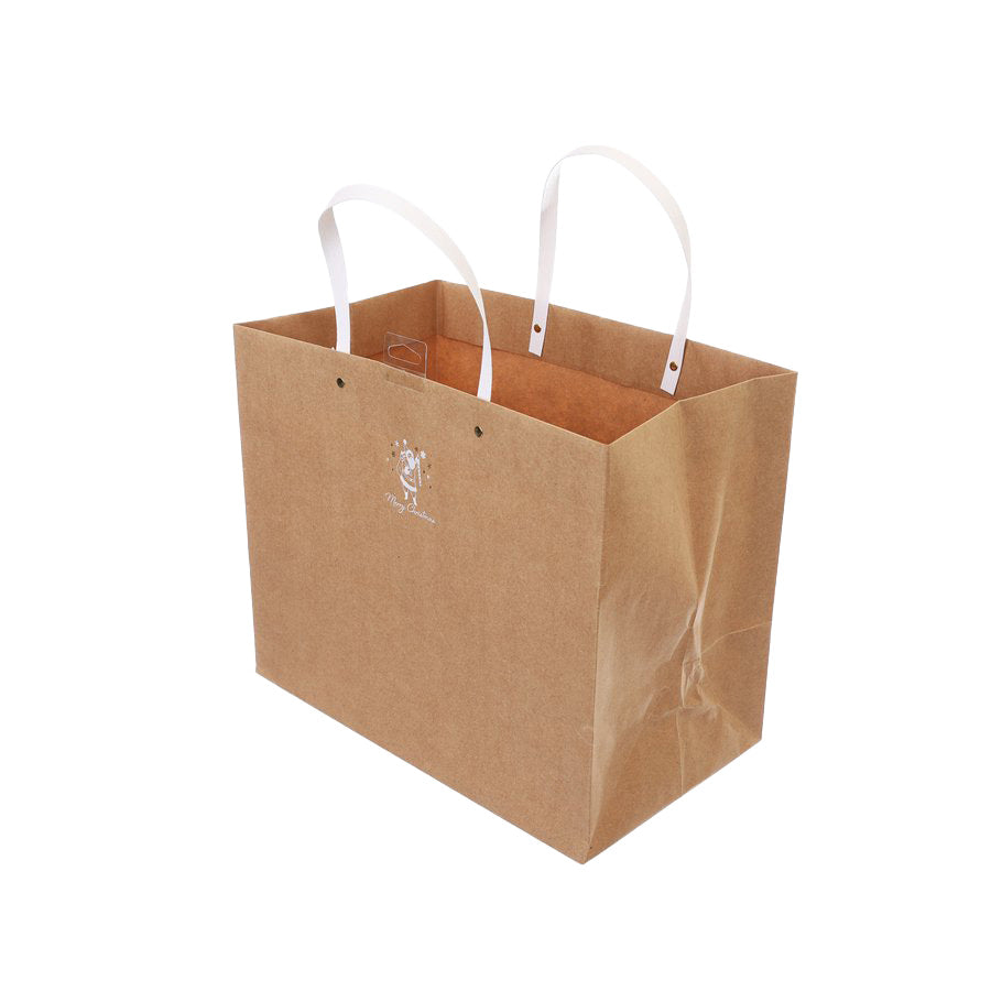 TSUTSUMU Christmas Paper Gift Bags - Natural Santa Design (103g) for Holiday Wrapping, Party Favors & Festive Decorations