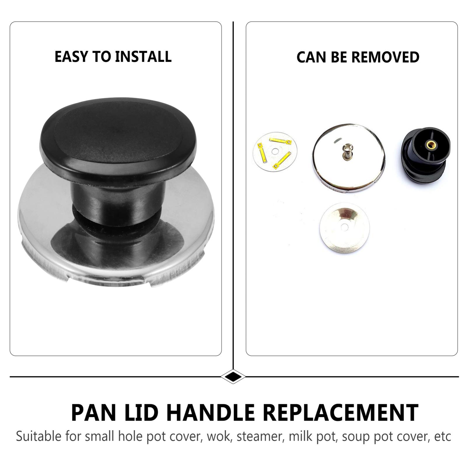 Hemoton 4-Piece Stainless Steel Tea Kettle Lid Knobs - Heat Resistant Pot Handle Replacement for Stovetop Kettles - Perfect for Tea Making, Cooking & Kitchen Safety (Vocalize Model)