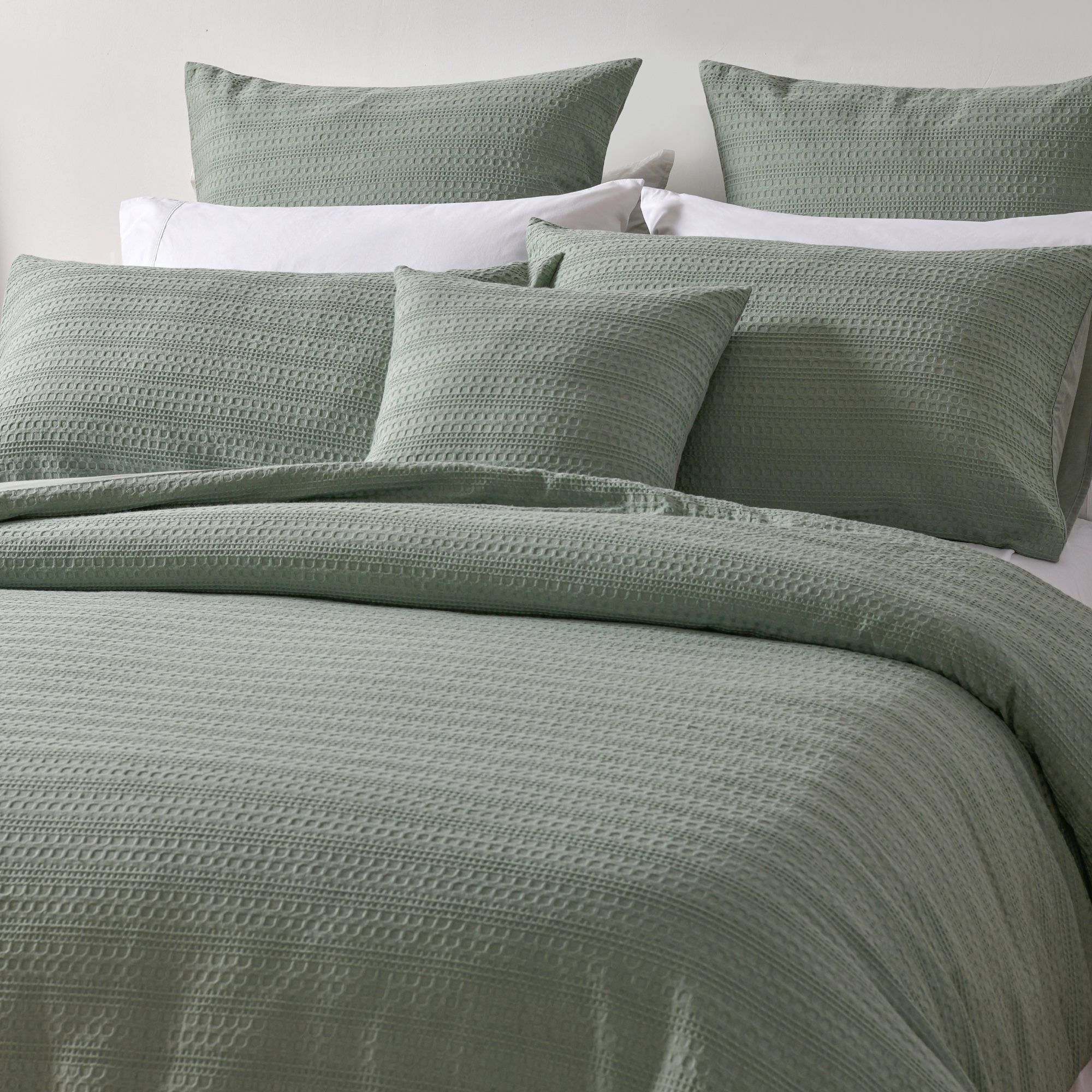 Kahlani Sage Quilt Cover Set By Bianca - Soft & Stylish Bedding Set for Queen/King Size Beds - Perfect for Master Bedrooms, Guest Rooms & Cozy Home Decor