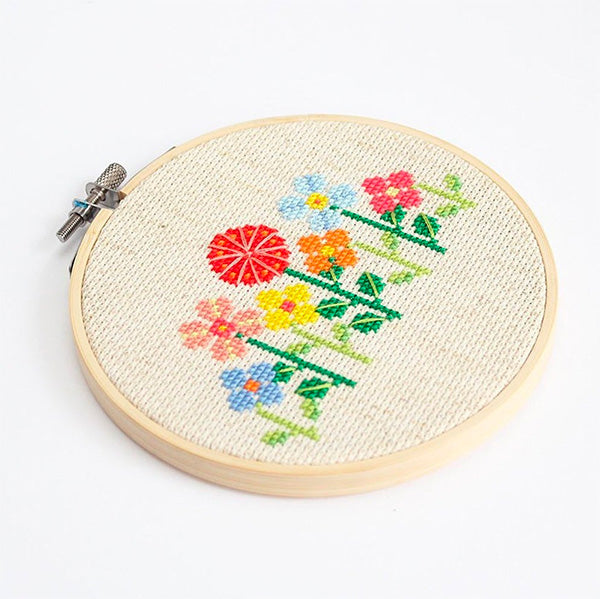 Premium Flower Garden Cross Stitch Kit for Beginners - Complete Embroidery Set with Pattern, Thread & Needle - Perfect DIY Home Decor & Thoughtful Gift Idea