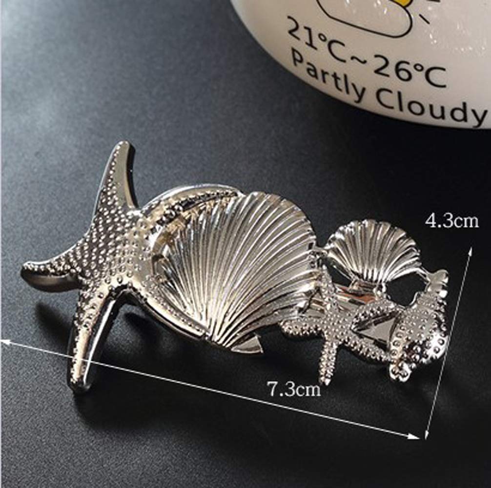 YAZILIND Simple Starfish Shell Hair Clips - Spring Big Hairpins for Women, Fashion Hair Accessories for Beach, Wedding & Everyday Use