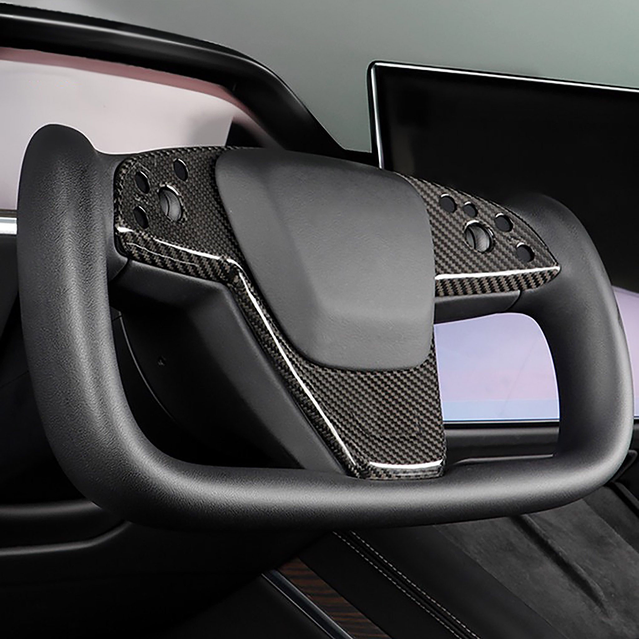 Premium Carbon Fiber Steering Wheel Cover for 2021-2023 Tesla Model S/X Yoke - Anti-Slip Grip & Luxury Style Upgrade | Perfect for Daily Driving & Car Enthusiasts