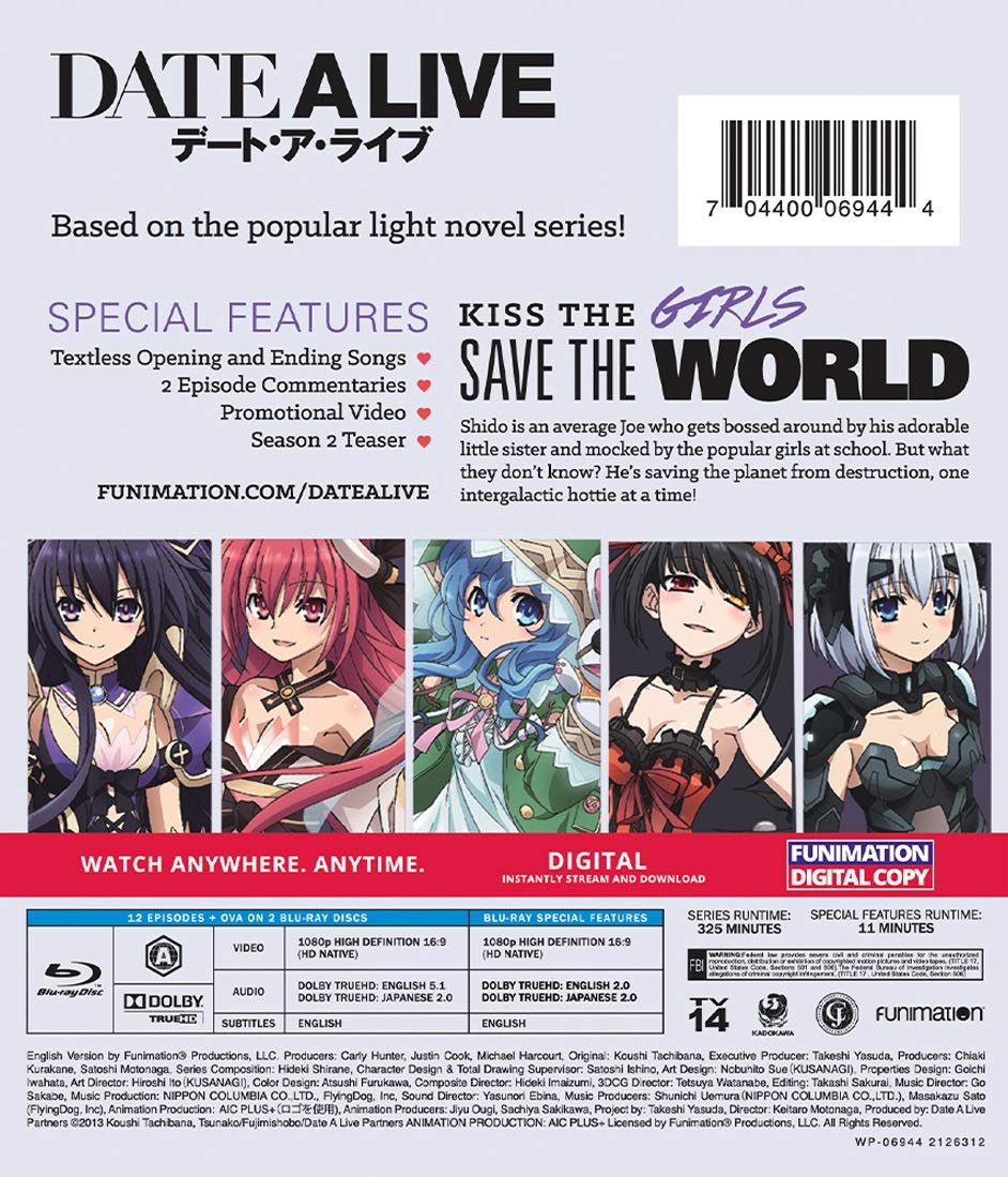 Date A Live: Season One Blu-ray - Anime Series Complete Collection | Perfect for Anime Fans & Collectors | Great for Home Entertainment & Gift Giving