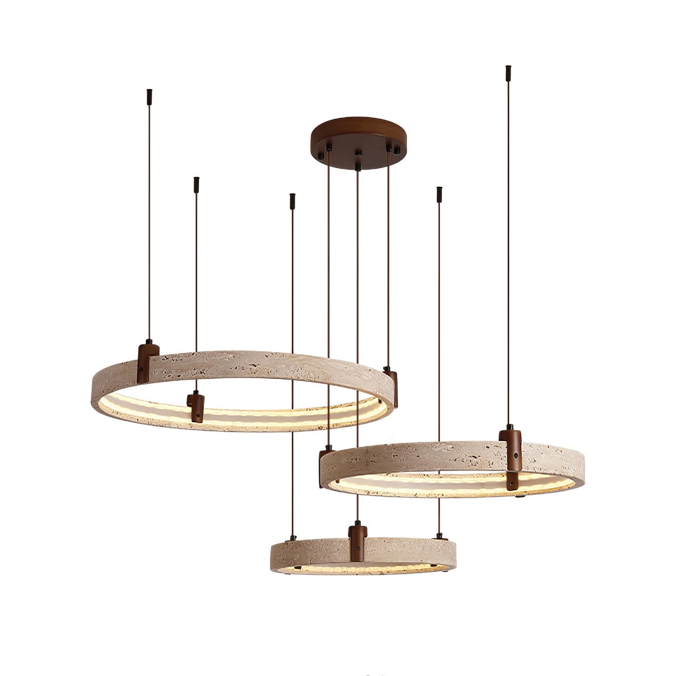 Celestial Orbit Travertine Chandelier - Modern Crystal Ceiling Light Fixture for Dining Room, Living Room & Bedroom | Elegant Home Decor Lighting for Weddings & Luxury Interiors