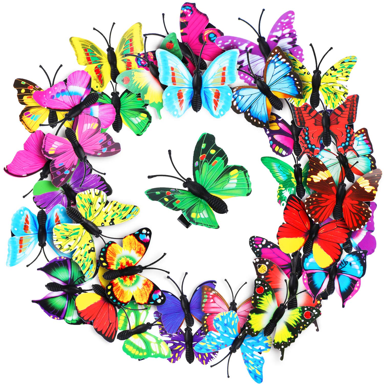 36PCS Colorful 3D Butterfly Hair Clips for Girls & Women - Baby Toddler Hair Accessories, Bridal Wedding Hairpins, Halloween Party Favors - Perfect for Birthday Gifts, School Events & Photo Shoots