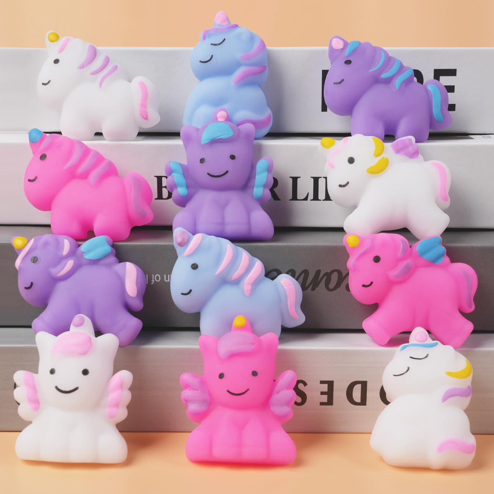 12-Piece Kawaii Mochi Squishy Toys Set - Mini Glow in The Dark Soft Squeeze Stress Relief Fidget Toys, Cute Animal Shaped Sensory Toys for Kids & Adults - Perfect for Birthday Gifts, Party Favors & Anxiety Relief