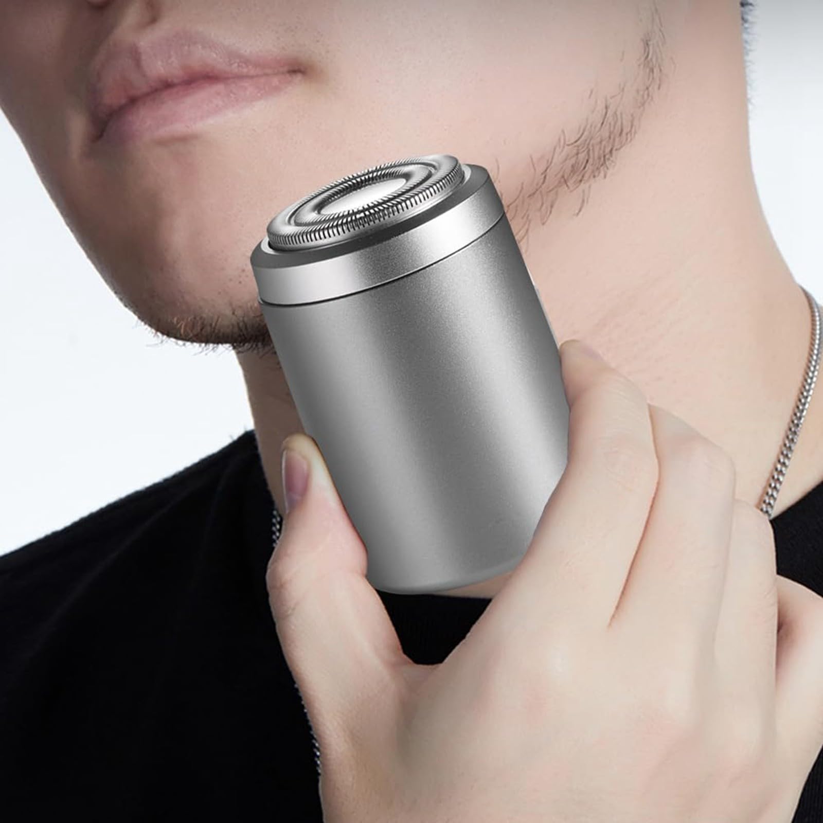 Mini Electric Shaver for Men - Waterproof USB Rechargeable Portable Travel Shaver with Close Shaving - Perfect for Home, Office & Travel Grooming (Silver)