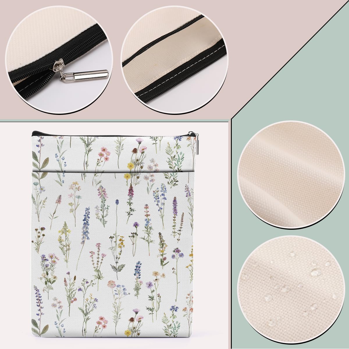 **Aesthetic Wildflower Book Sleeve - Book Cover & Protector for Readers | Perfect Book Lover Gift for Women, Girls & Besties | Great for Christmas, Graduation & Birthday | Ideal for Book Clubs, Travel & Daily Reading**