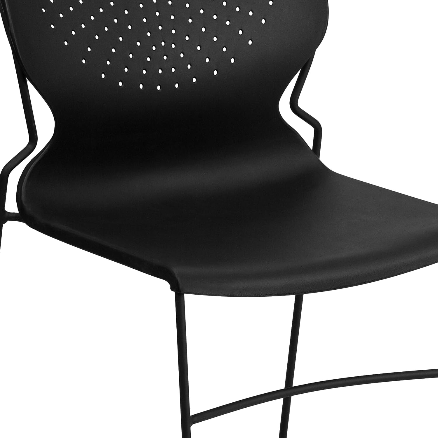 Flash Furniture 5-Pack HERCULES Series Stack Chairs - 661 lb Capacity, Black Full Back & Powder Coated Frame - Perfect for Offices, Events, and Conference Rooms
