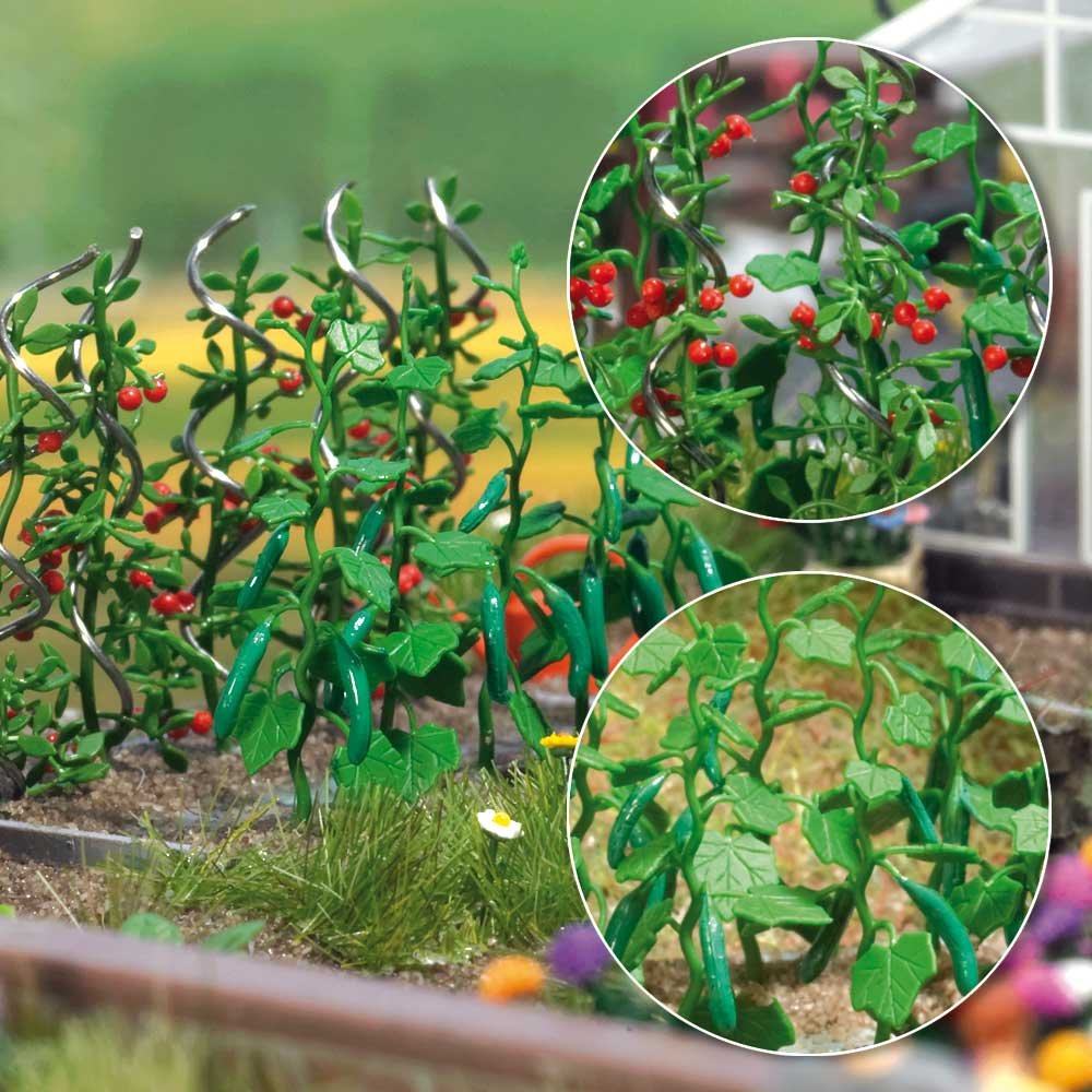 Busch 1214 HO Scale Cucumber & Tomato Plants Model Scenery - Perfect for Model Train Layouts, Garden Dioramas & Miniature Landscaping Projects