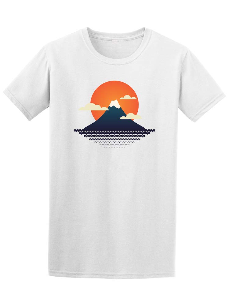 Sunset Island Mountain Graphic T-Shirt - Premium Cotton Vintage Style Tee for Men & Women | Casual Wear, Outdoor Adventures, Travel & Street Fashion