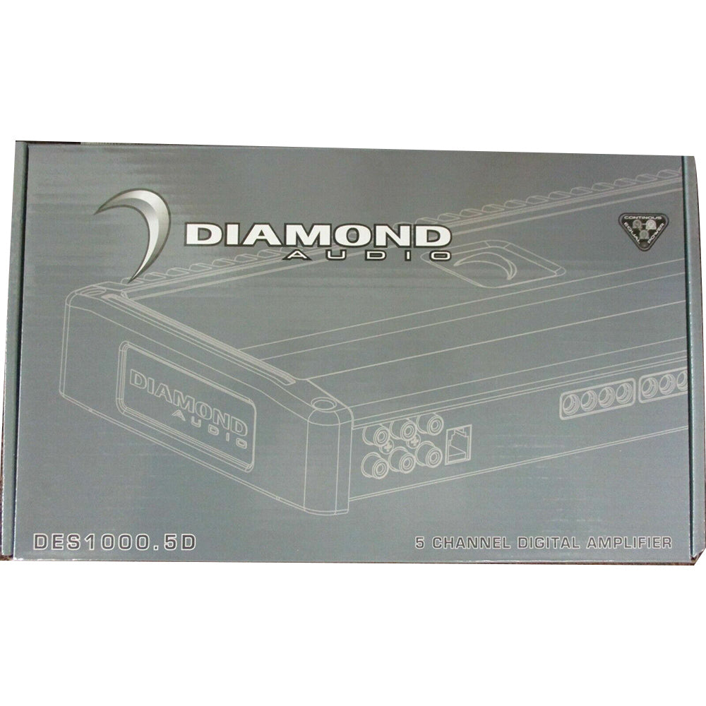 Refurbished Diamond Audio DES1000.5D 1000W RMS 5-Channel Class D Car Amplifier - Elite Series Full Range Power for Car Audio Systems | Perfect for Upgrading Vehicle Sound Systems, Home Theater Setups & Bass Enhancement
