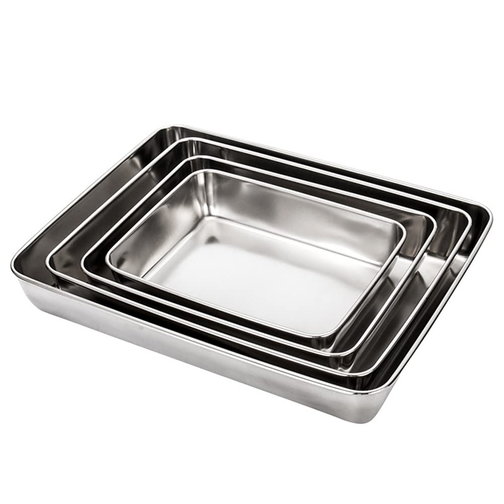WSHA 4 Pack Stainless Steel Steam Table Pans - Commercial Grade Hotel Pans Set with 4 Sizes for Baking, Catering & Food Service | Perfect for Restaurants, Cafeterias, Bakeries & Buffet Lines