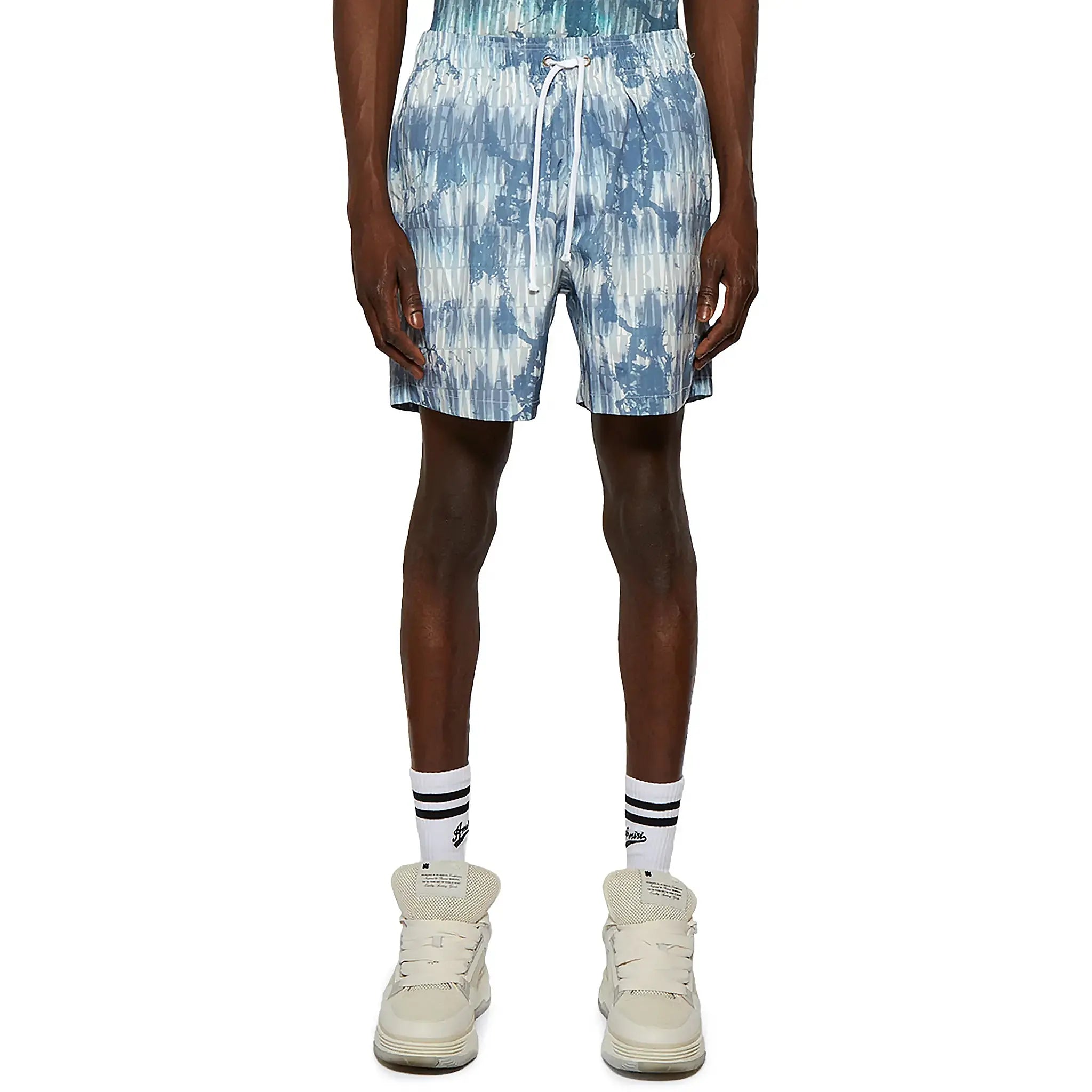 Amiri Men's Tie Dye Blue Swim Shorts - Quick Dry Beachwear for Swimming, Surfing & Summer Vacations