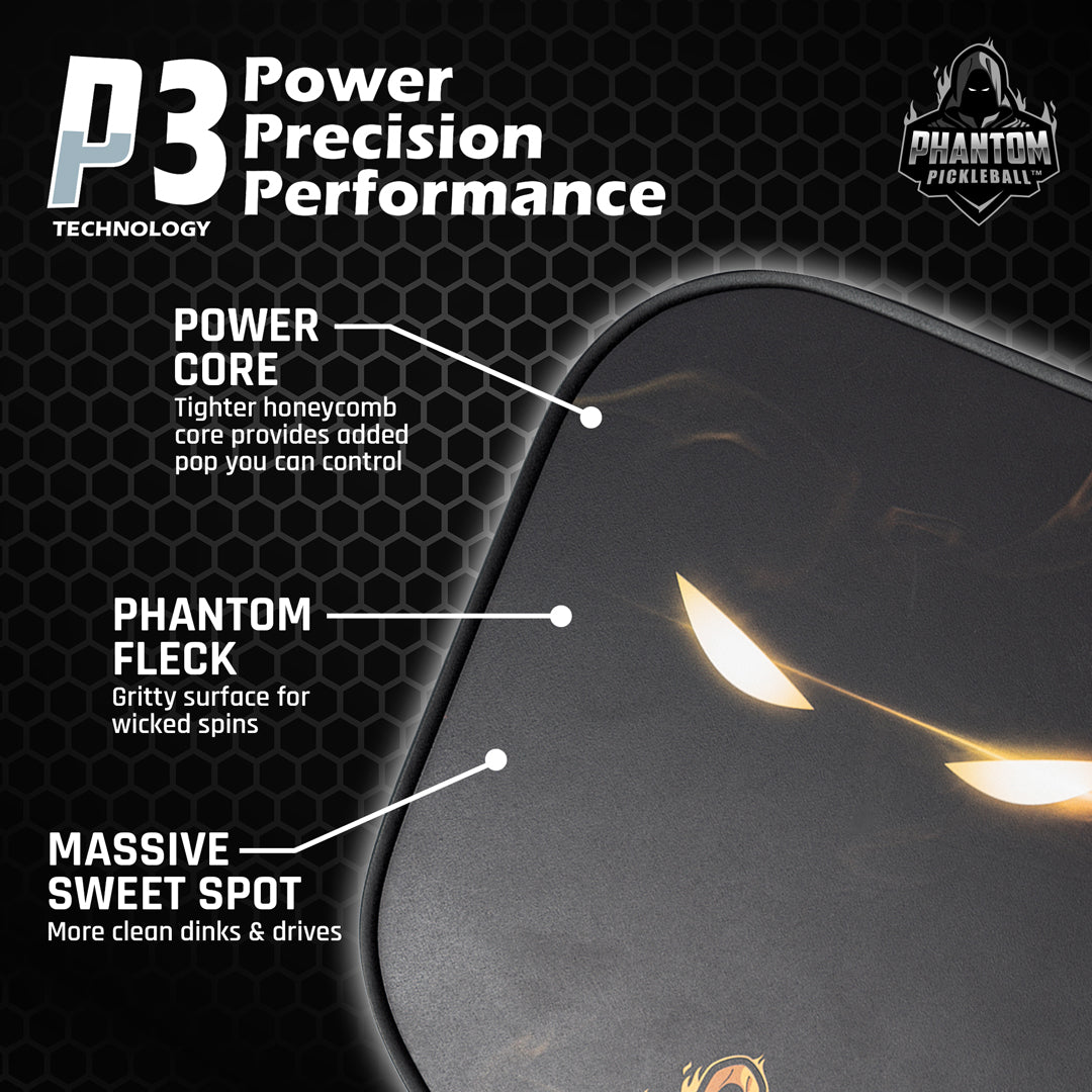 Phantom Immortal Pickleball Paddle - Premium Carbon Fiber Paddle for Competitive Play | Perfect for Outdoor & Indoor Pickleball Games