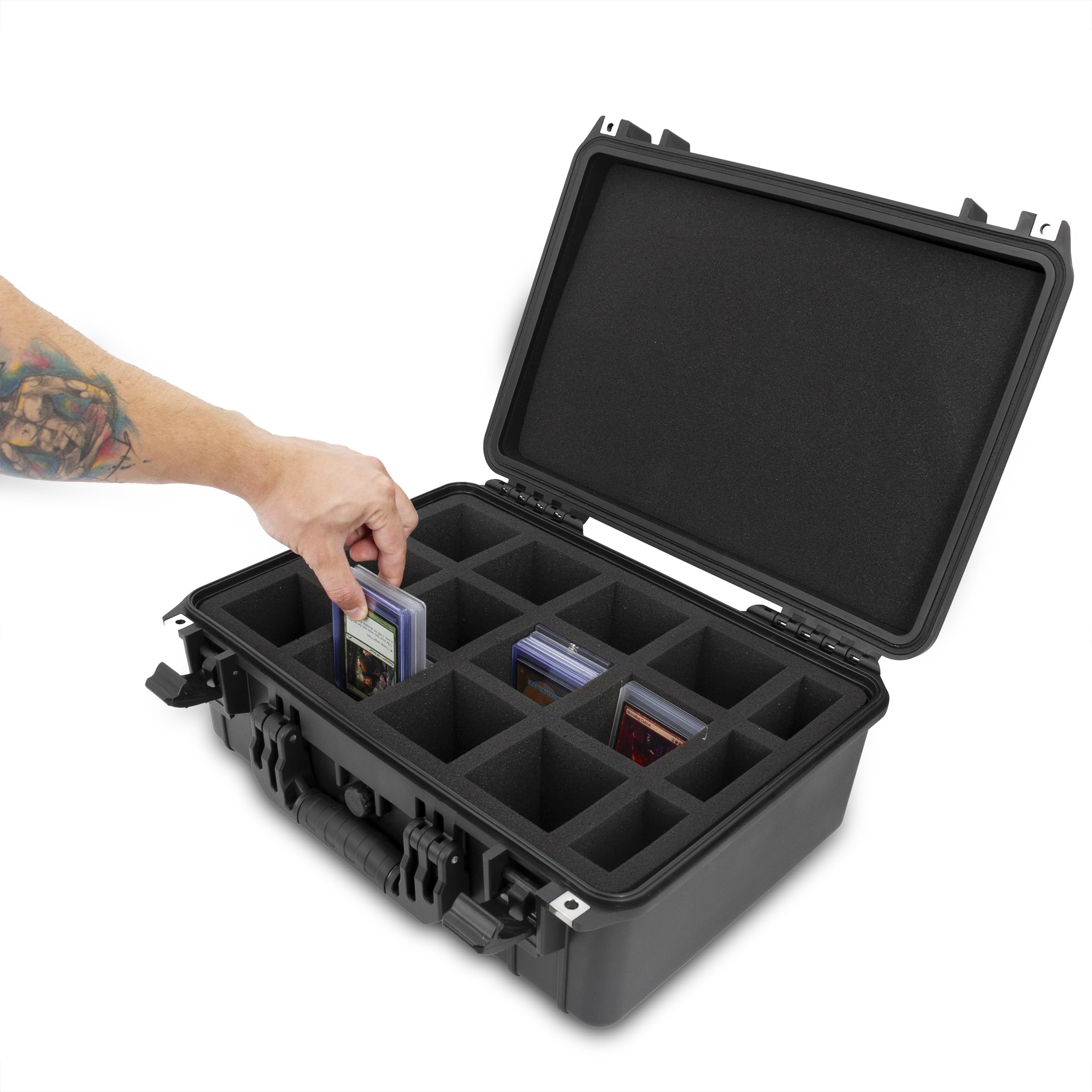 CASEMATIX Waterproof Top Loader Trading Card Storage Case - Holds 520 3