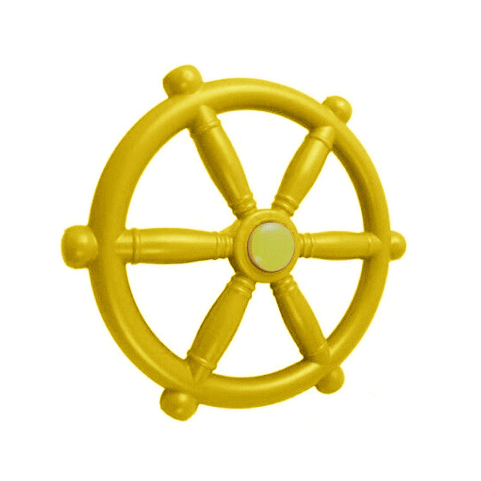 Tookie Pirate Ship Wheel - Kids Boat Steering Wheel Toy for Outdoor Playhouse, Treehouse, Backyard Playset & Swing Set - Durable Playground Accessories (Yellow) - Perfect for Pirate-Themed Adventures & Imaginative Play