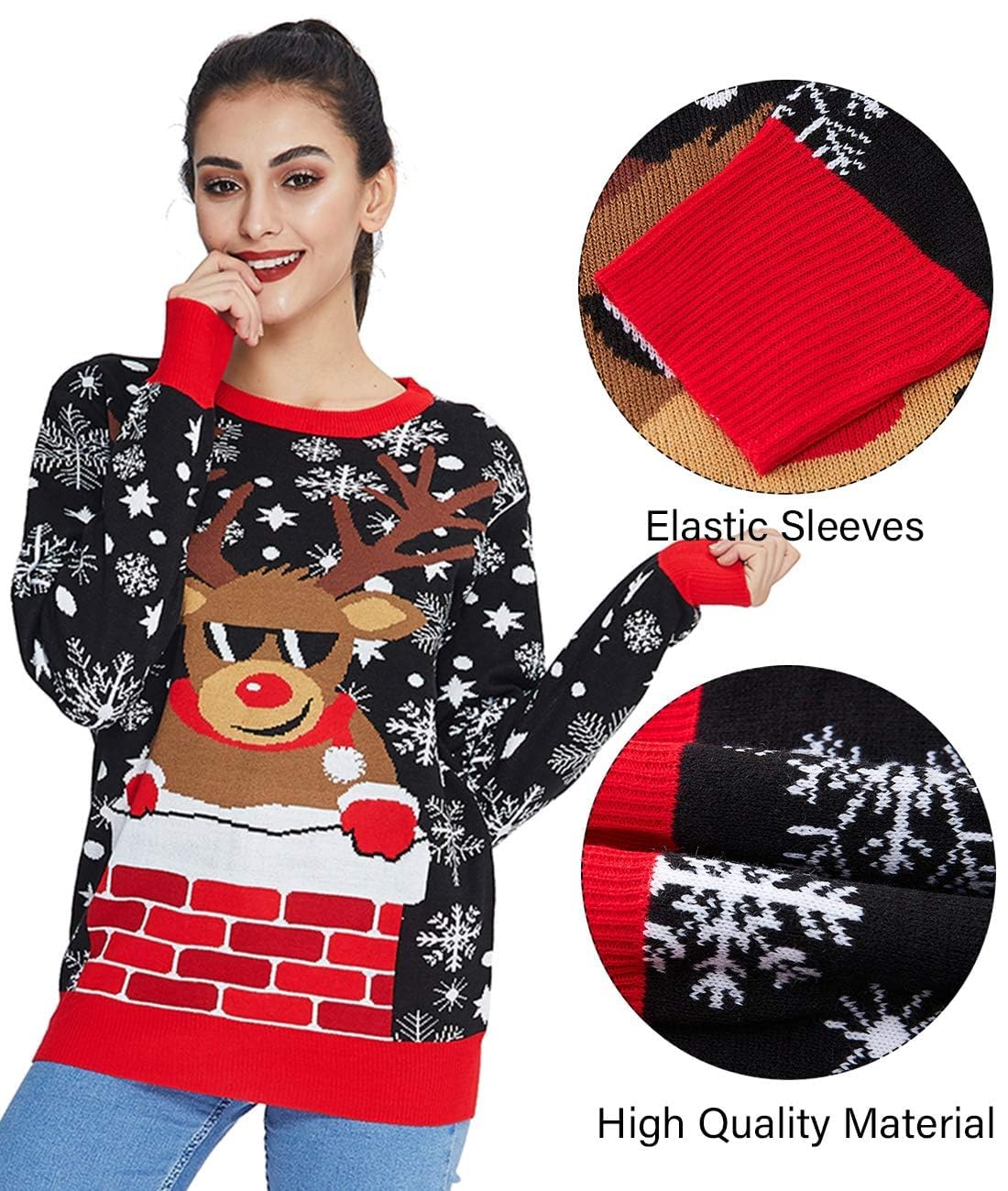 Funny Ugly Christmas Sweater for Men - Long Sleeve Knitted Holiday Pullover Jumper | Perfect for Xmas Parties, Family Gatherings & Festive Photos