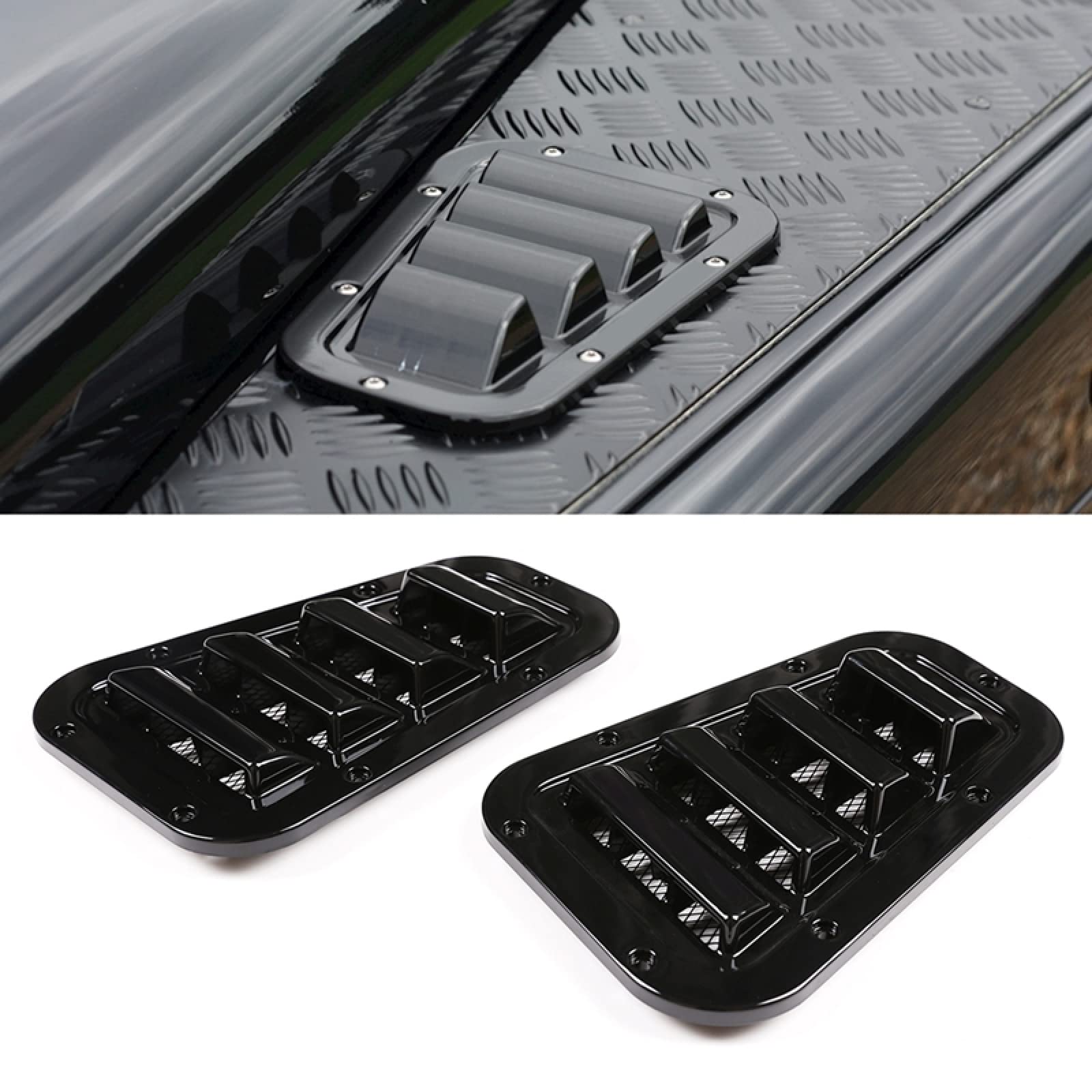 Land Rover Defender 2004-2019 Front Bonnet Vents Hood Side Trim Cover - Premium Air Flow Intake Cover for Improved Engine Cooling | Perfect for Off-Roading & Adventure Vehicles