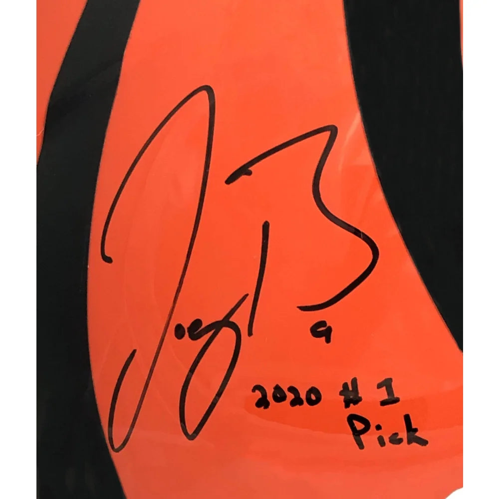 Joe Burrow Autographed 2020 #1 NFL Draft Pick Cincinnati Bengals Authentic Full-Size Helmet with COA - Perfect for Sports Memorabilia Collectors and Bengals Fans Display