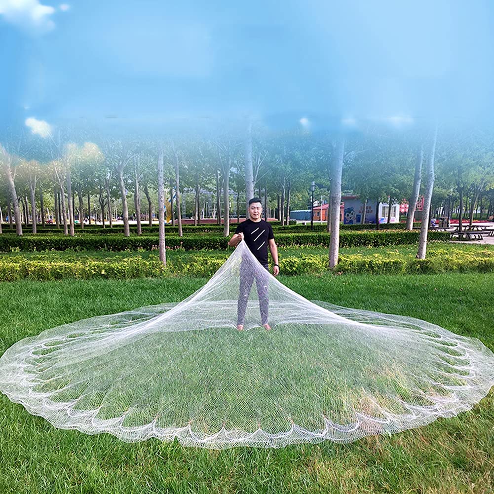 FFYUE Large Frisbee Throwing Net - Heavy Duty Iron Chain Fishing Net for Shrimp & Crabs | Professional Marine Fishing Gear for Ocean & Beach Use