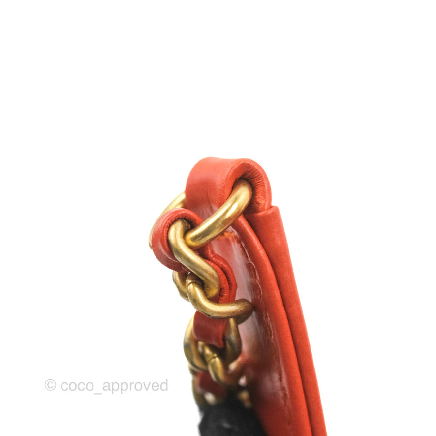 Chanel Chevron Small Coco Handle Bag in Dark Orange Shiny Aged Calfskin with Aged Gold Hardware - Perfect for Evening Events & Luxury Fashion Accessories