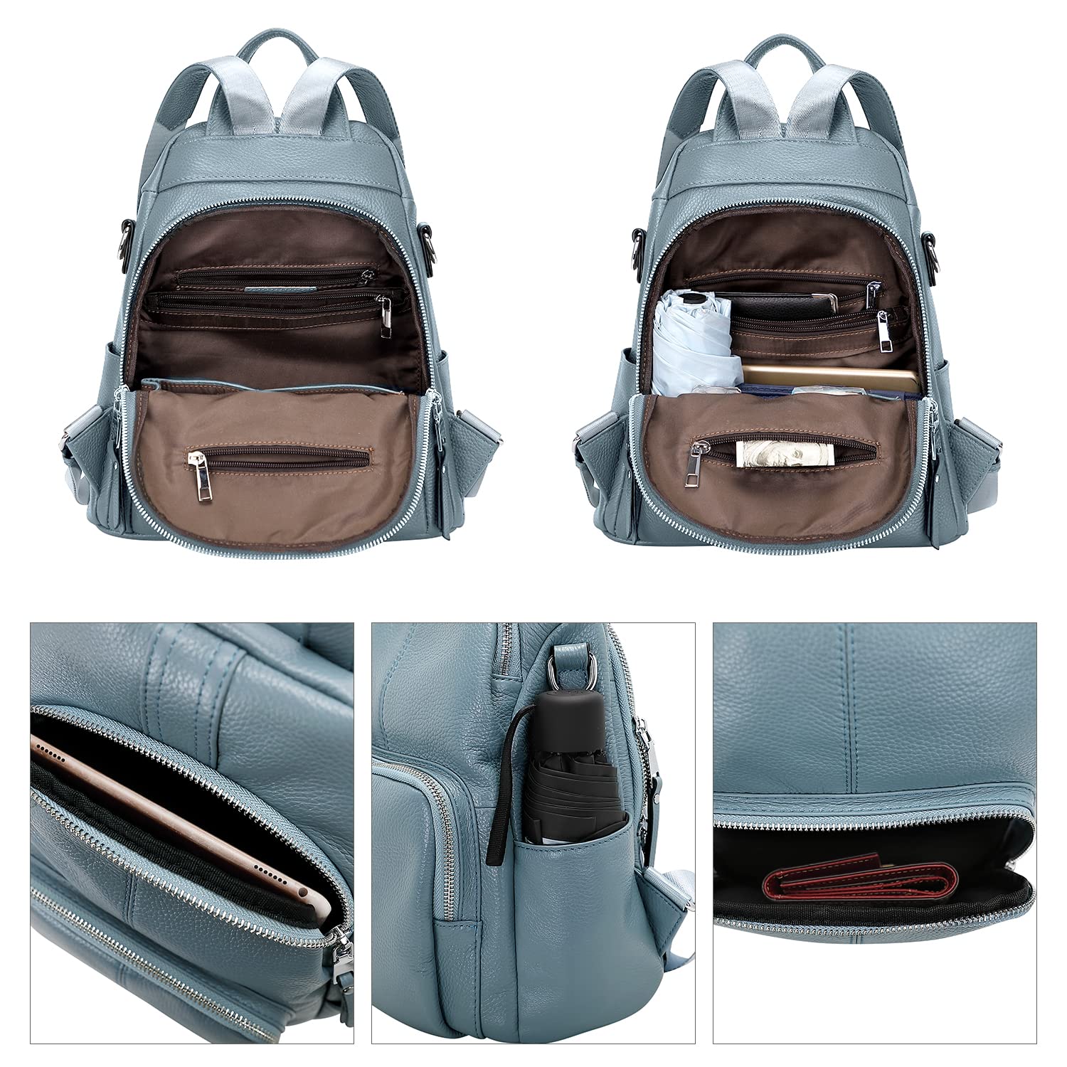 ALTOSY Women's Soft Leather Backpack Purse - Stylish & Versatile Shoulder Bag for Work, Travel & Daily Use