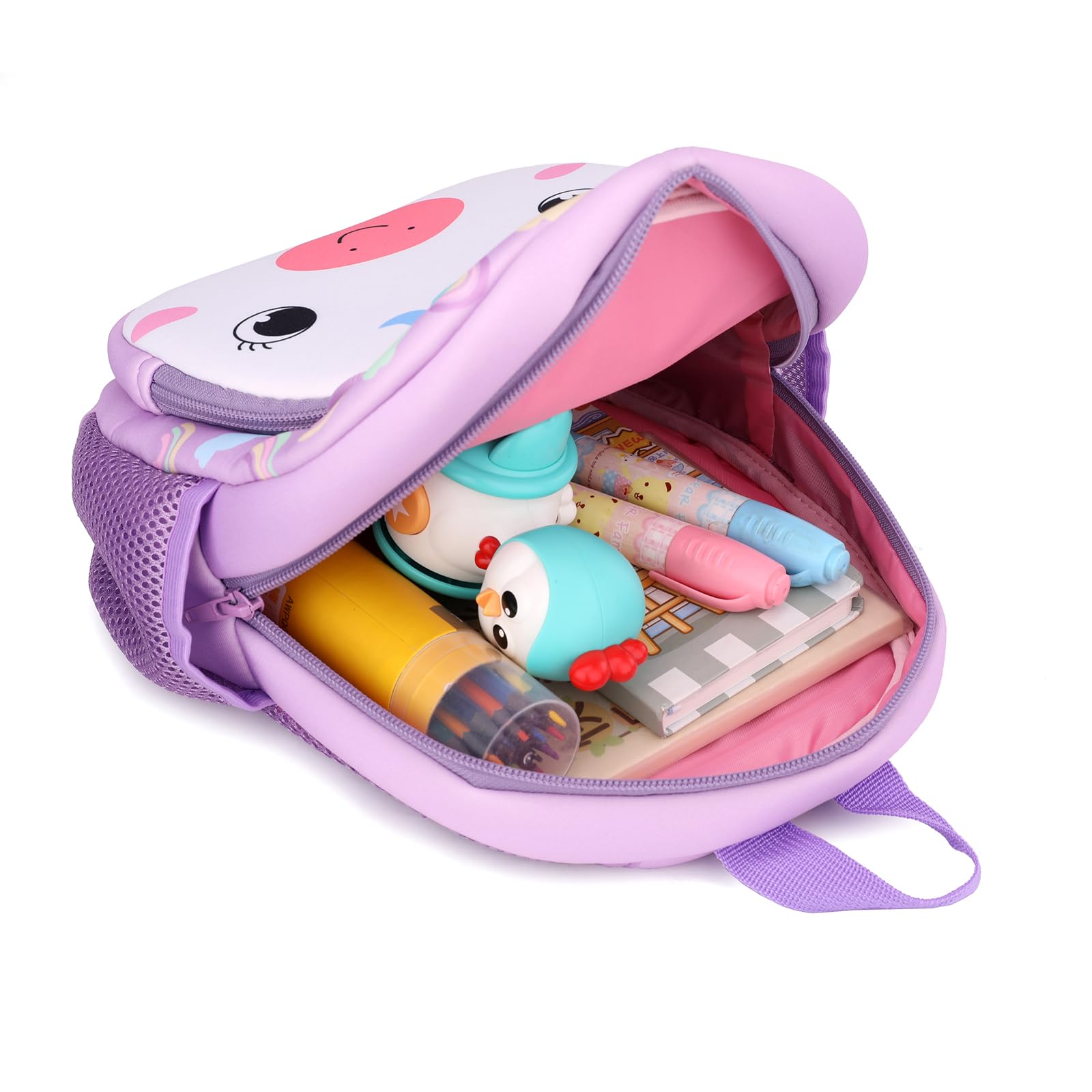 12inch Toddler Backpack for Boys & Girls - Cute Unicorn Rainbow Preschool Backpack, Waterproof Neoprene Cartoon Animal School Bag | Perfect for Daycare, Kindergarten & Travel