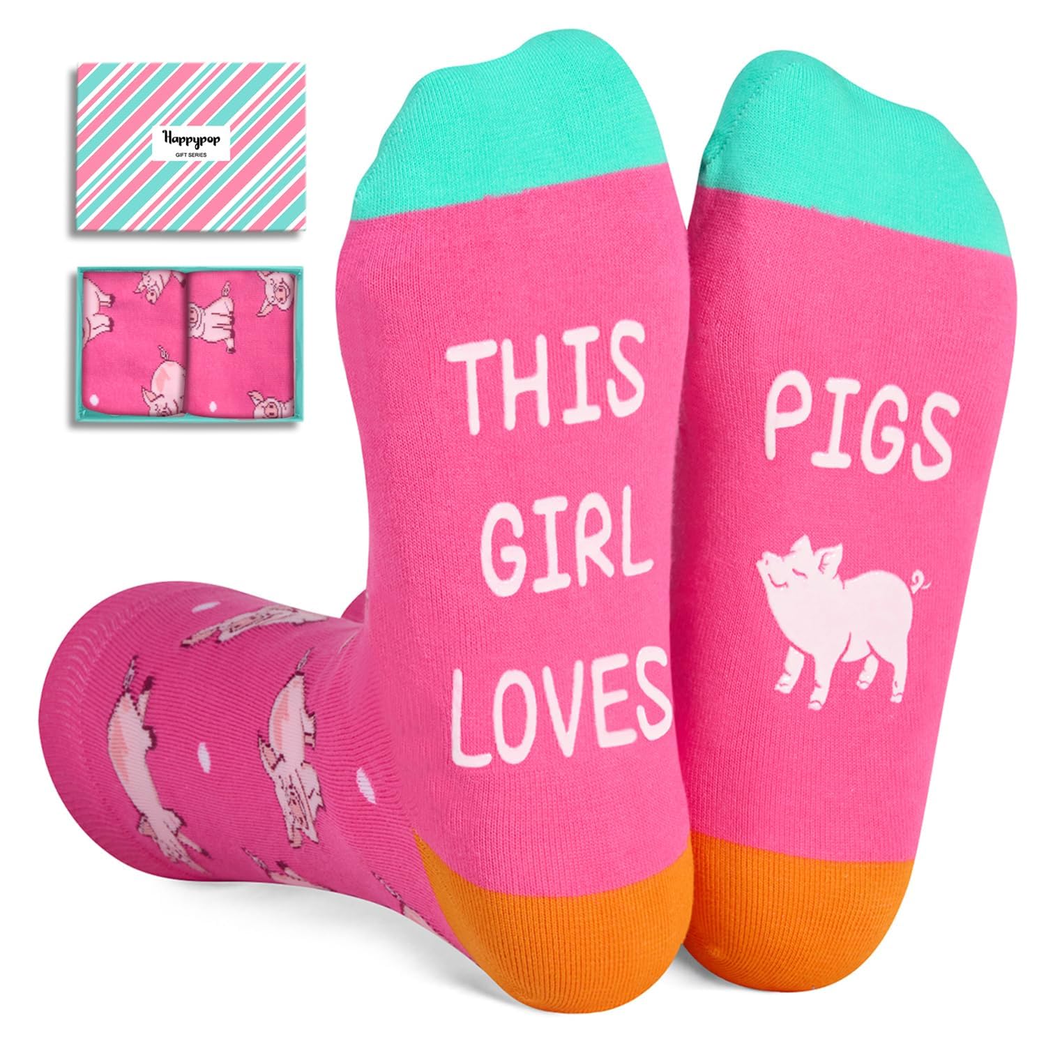 HappyPop Women's Animal Print Novelty Socks - Horse, Pig, Flamingo & Bee Designs - Fun Gifts for Her - Perfect for Casual Wear, Gifts & Themed Parties