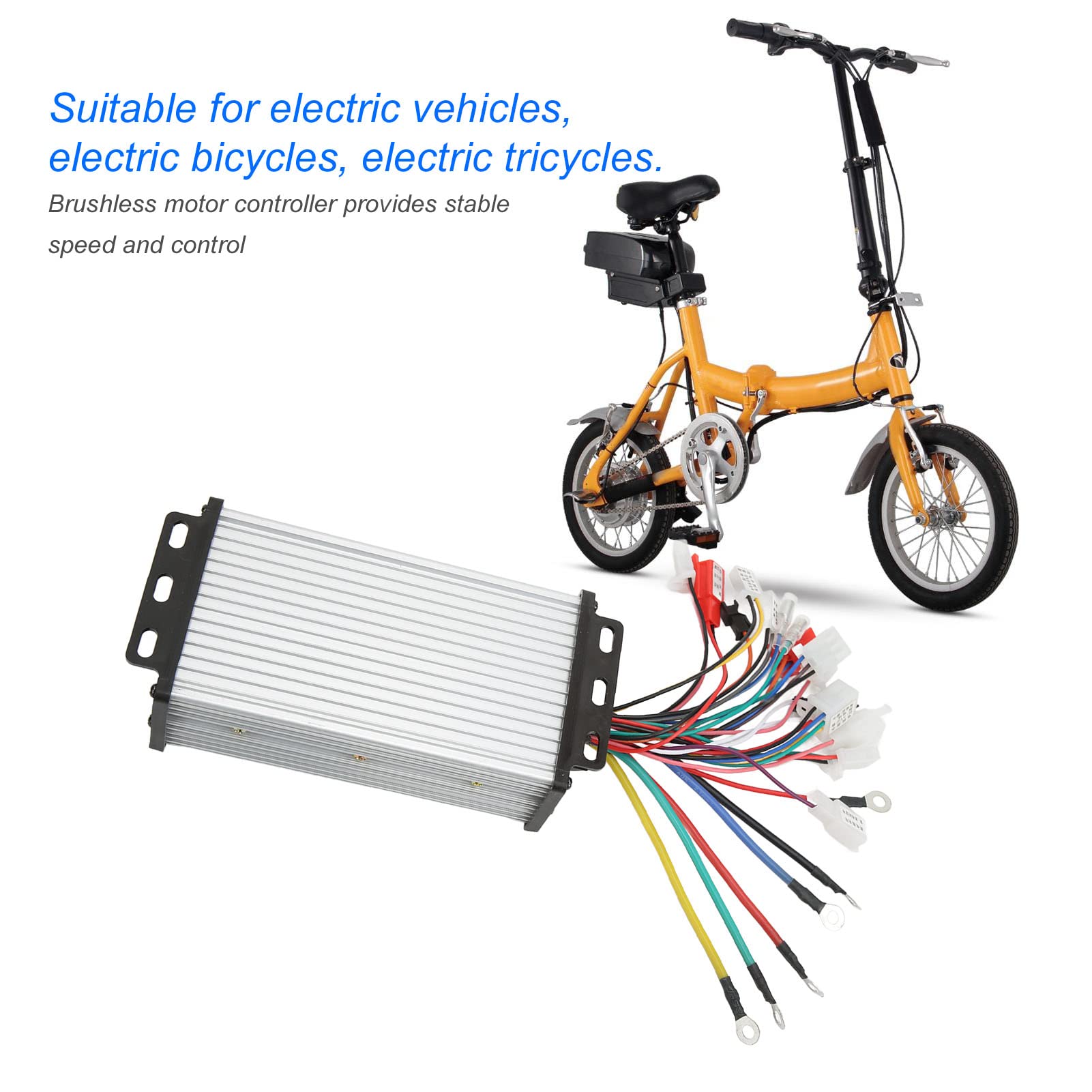 VBESTLIFE 48V 60V 72V 600W Brushless Motor Controller - Electric Tricycle Conversion Kit for E-Bikes, Scooters & Mobility Vehicles | High Power Speed Control for DIY Electric Vehicle Upgrades